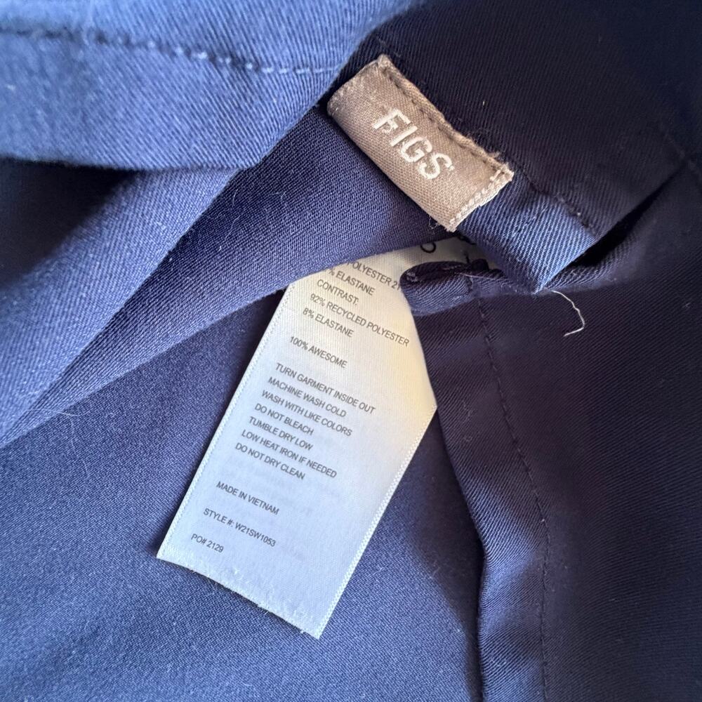 Set of Figs Womens Scrubs Jogger Pants & Top  Pockets XL XXL Navy Blue - Picture 8 of 11